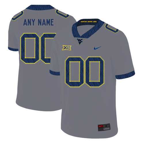 Men's West Virginia Mountaineers Customized Gray College Football Jersey